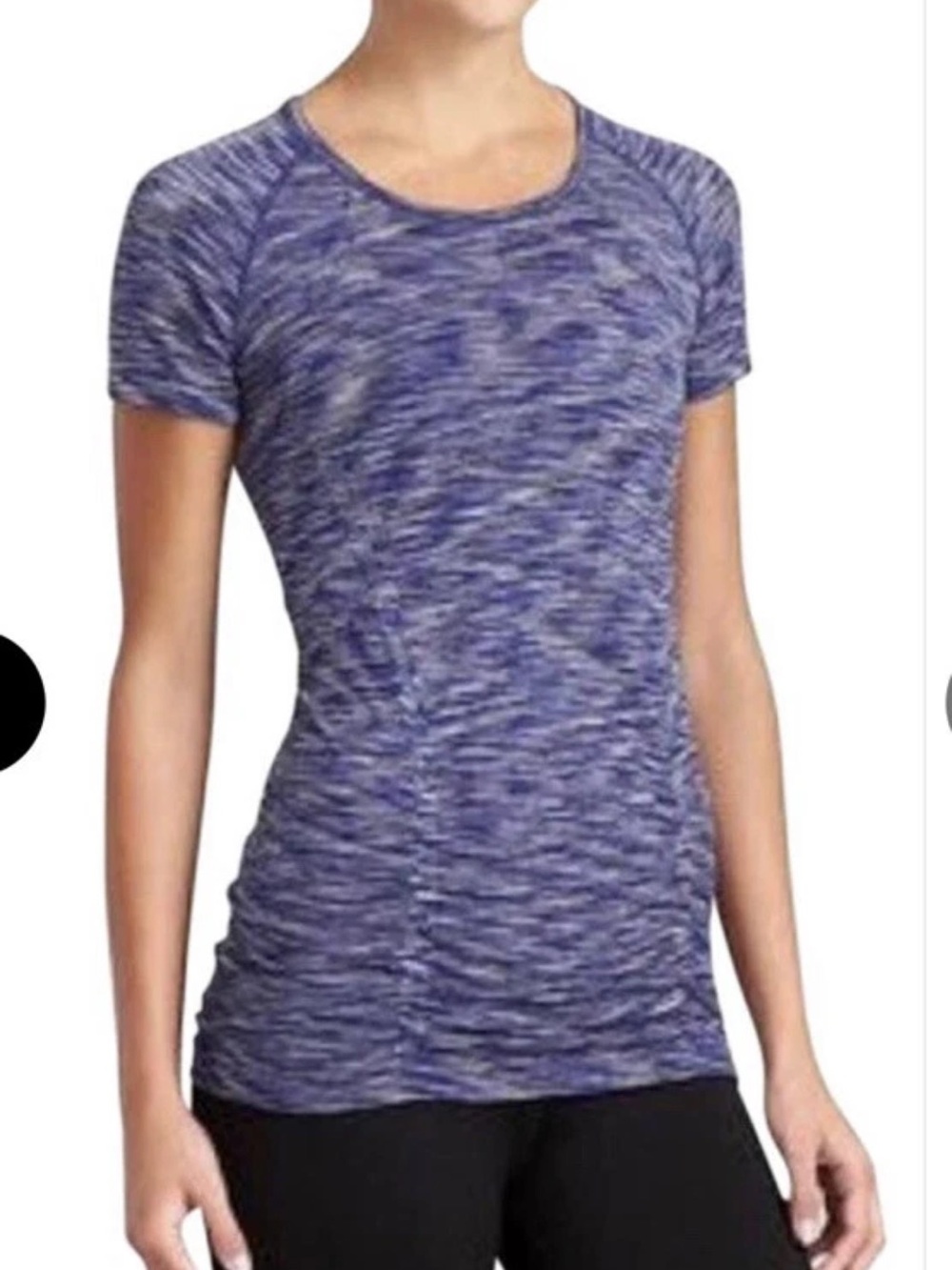 Athleta multicolored blue & purple ruched athletic short sleeve top